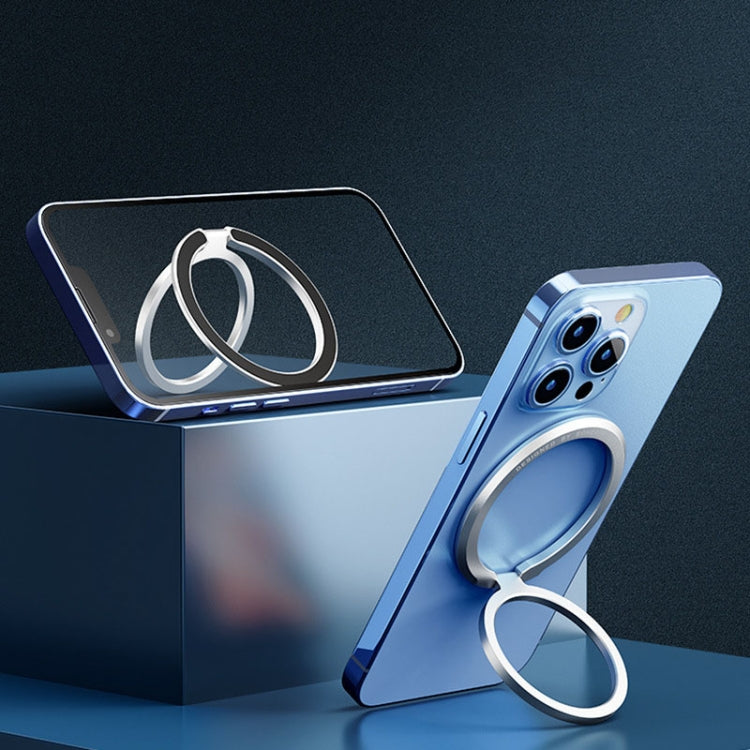 Zinc Alloy Magnetic Ring Buckle Phone Holder Desktop Portable Ring Buckle Folding Bracket(Silver) - Ring Holder by buy2fix | Online Shopping UK | buy2fix