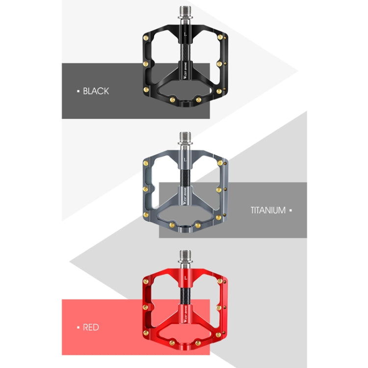 WEST BIKING 3 Bearings Ultralight Carbon Fiber Bushing Mountain Bike Pedal(Red) - Pedals by WEST BIKING | Online Shopping UK | buy2fix