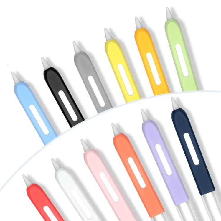 For Apple Pencil 2 Non-Slip Anti-Fall Translucent Segmented Pen Case(Crescent White) - Pencil Accessories by buy2fix | Online Shopping UK | buy2fix