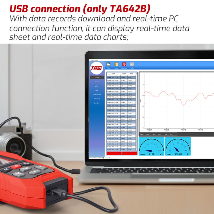 TASI TA642B Portable Digital Wind Speed Meter Air Volume Tester - Tachometers & Anemometer by TASI | Online Shopping UK | buy2fix