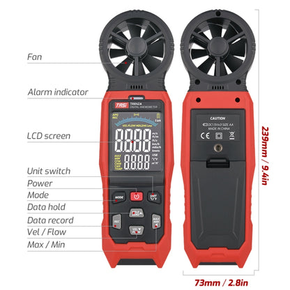 TASI TA642B Portable Digital Wind Speed Meter Air Volume Tester - Tachometers & Anemometer by TASI | Online Shopping UK | buy2fix