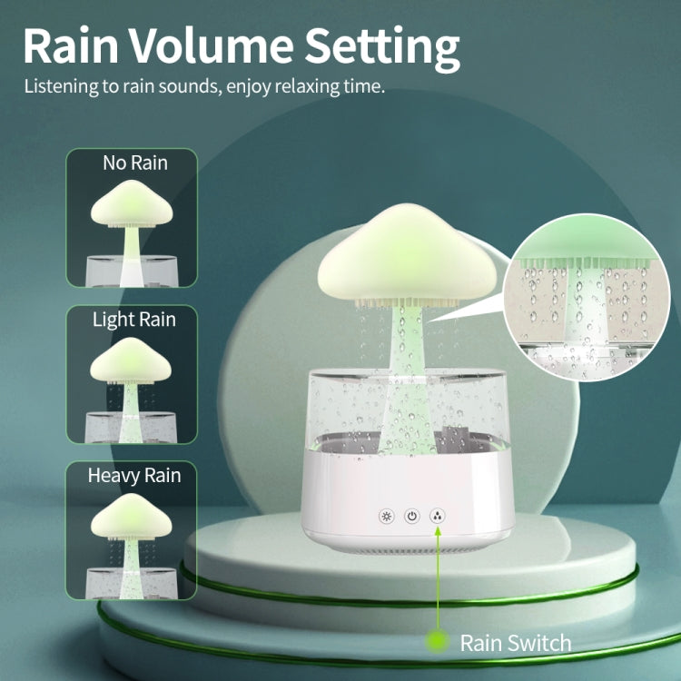 CH08 450ml Rain Humidifier Mushroom Cloud Colorful Night Lamp Aromatherapy Machine, Style: With Remote Controller(Light Wood Grain) - Air Purifiers & Accessories by buy2fix | Online Shopping UK | buy2fix