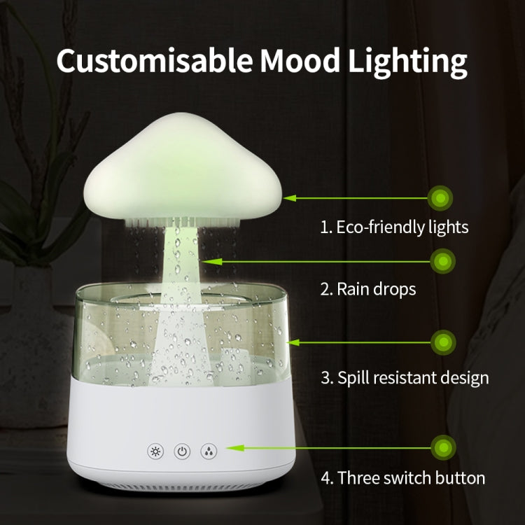 CH08 450ml Rain Humidifier Mushroom Cloud Colorful Night Lamp Aromatherapy Machine, Style: With Remote Controller(Light Wood Grain) - Air Purifiers & Accessories by buy2fix | Online Shopping UK | buy2fix