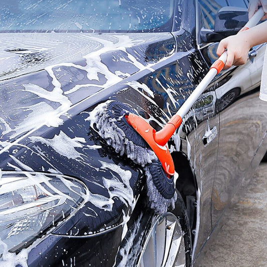 Car Wash Mop Soft Brush Long Handle Telescopic Rotary Car Cleaning Tool(Orange) - Car washing supplies by buy2fix | Online Shopping UK | buy2fix