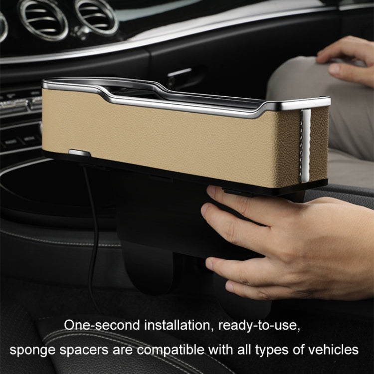 Car Seat Gap Storage Box Multifunctional Mobile Phone USB Charger, Color: Standard Brown - Stowing Tidying by buy2fix | Online Shopping UK | buy2fix