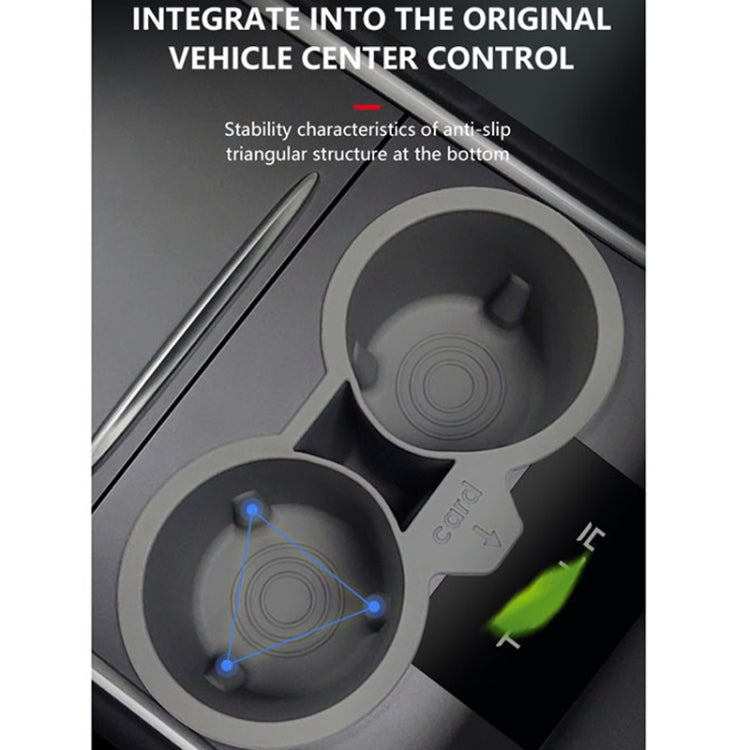 For Tesla Model3/Y Central Control Storage Silicone Cup Stopper(Blue) - Car Drink Holders by buy2fix | Online Shopping UK | buy2fix