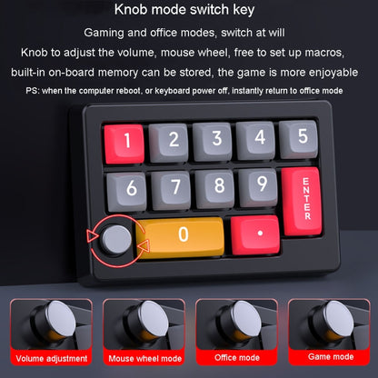 MKESPN 13 Keys RGB Multi-Function Macro Programming Mechanical Keypad Wired With Knob Keyboard(White) - Mini Keyboard by MKESPN | Online Shopping UK | buy2fix