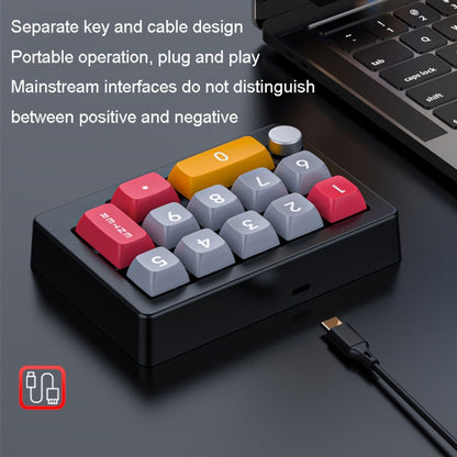 MKESPN 13 Keys RGB Multi-Function Macro Programming Mechanical Keypad Wired With Knob Keyboard(Black) - Mini Keyboard by MKESPN | Online Shopping UK | buy2fix