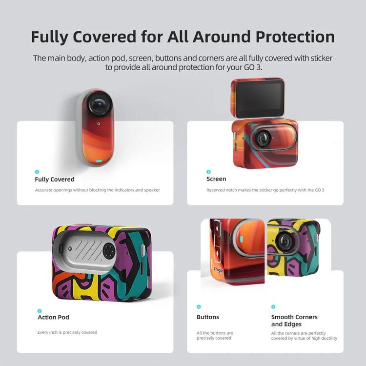 For Insta360 GO 3 AMagisn Body Sticker Protective Film Action Camera Accessories, Style: Graffiti - Protective Film & Stickers by aMagisn | Online Shopping UK | buy2fix