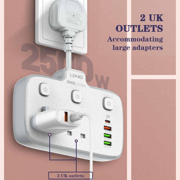 LDNIO Without Wire Adapter Plug Board Converter, Specification: UK Plug Hole - Extension Socket by LDNIO | Online Shopping UK | buy2fix