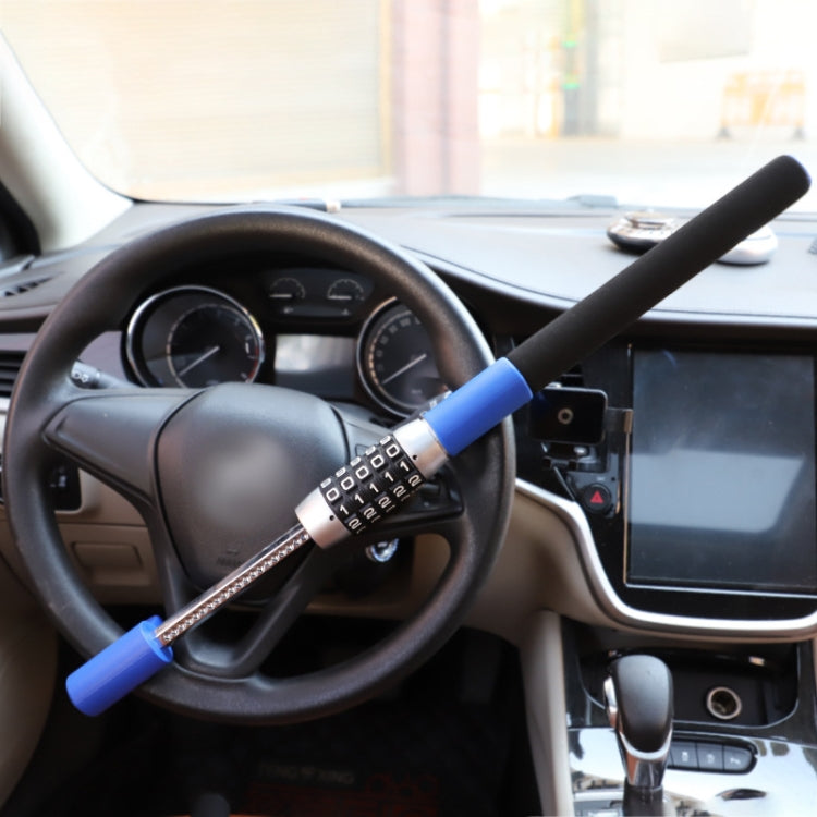 Car Anti-Theft Steering Wheel Retractable Adjustable Code Lock(Blue) - Steering Wheel Locks by buy2fix | Online Shopping UK | buy2fix