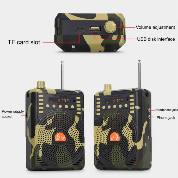48W Wireless Bluetooth Voice Amplifier with Remote Control Supports USB/TF Card Playback UK Plug(Camouflage) - Midrange Speaker & Frequency Divider by buy2fix | Online Shopping UK | buy2fix
