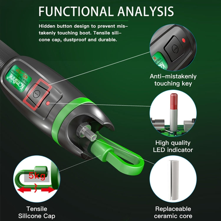 KomShine Metal Visible Laser Light Source Fiber Optic Red Light Pen, Model: KFL-11P-30MW - Fiber Optic Test Pen by KomShine | Online Shopping UK | buy2fix