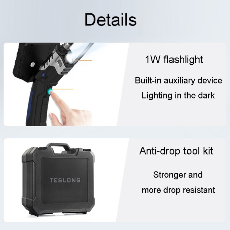 Teslong NTS300 5.5mm-3M  Dual Lens Waterproof 5 Inch HD Industrial Borescope Auto Repair Tools -  by Teslong | Online Shopping UK | buy2fix