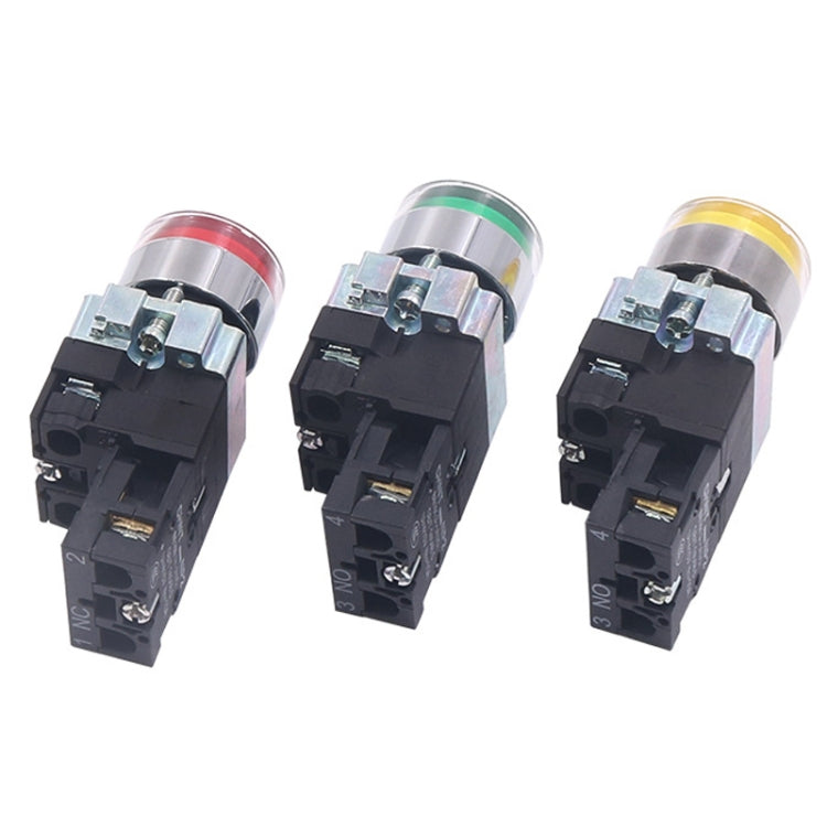 CHINT NP2-BW3361/24V 1 NO Pushbutton Switches With LED Light Silver Alloy Contact Push Button - Car Switches by CHINT | Online Shopping UK | buy2fix