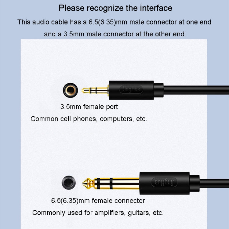 JINGHUA 3.5mm To 6.5mm Audio Cable Amplifier Guitar 6.35mm Cable, Length: 5m - Microphone Audio Cable & Connector by JINGHUA | Online Shopping UK | buy2fix