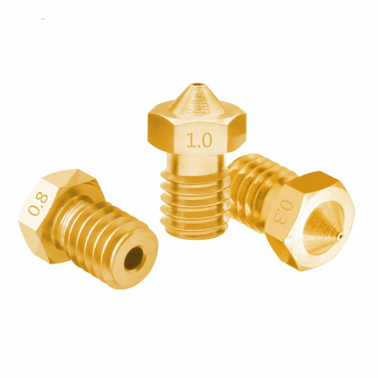 8 PCS Bugatti 3D Printer Accessories E3D-V5 V6 Nozzle M6 Thread Consumables Hot Nozzle, Size:1.75/0.8mm - Consumer Electronics by buy2fix | Online Shopping UK | buy2fix