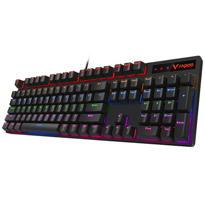 Rapoo V500 PRO Mixed Light 104 Keys Desktop Laptop Computer Game Esports Office Home Typing Wired Mechanical Keyboard(Black Shaft) - Wired Keyboard by Rapoo | Online Shopping UK | buy2fix