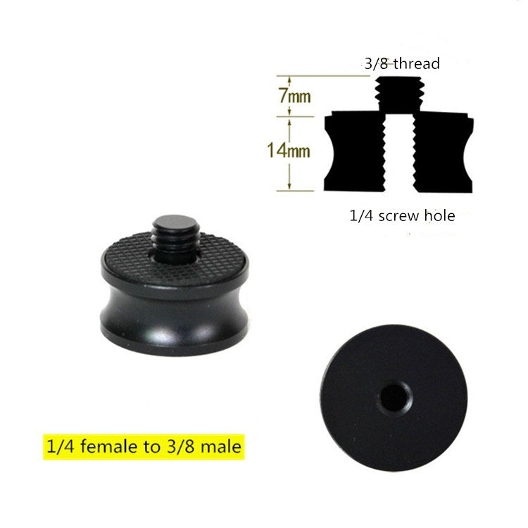 3 PCS 1/4 inch Female to 3/8 inch Male Screw Aluminum Alloy Adapter - Camera Accessories by BEXIN | Online Shopping UK | buy2fix