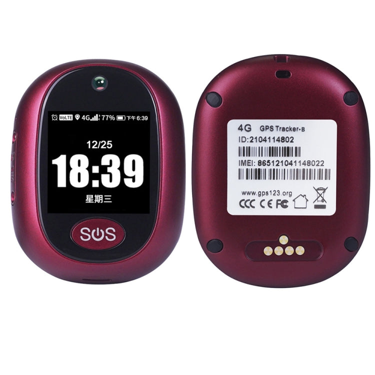 REACHFAR RF-V45-B Mini Touch Screen GPS Smart Tracker Pendant, Support SOS / Camera / Health Management / Video Calling / 4G LTE, For North America / South America(Wine Red) - Personal Tracker by REACHFAR | Online Shopping UK | buy2fix