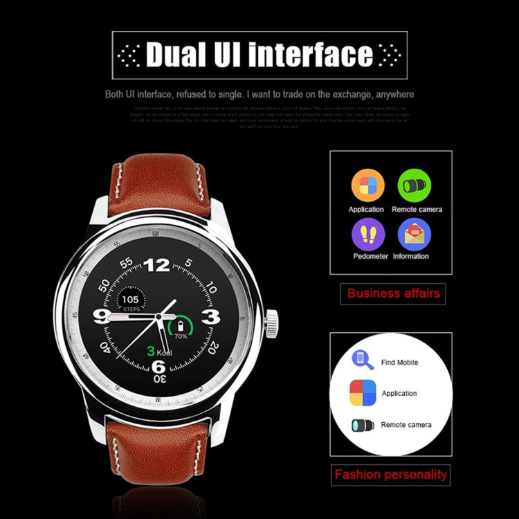 DOMINO DM365 1.33 inch On-cell IPS Full View Capacitive Touch Screen MTK2502A-ARM7 Bluetooth 4.0 Smart Watch Phone, Support Facebook / Whatsapp / Raise to Bright Screen / Flip Hand to Switch Interface ... tor / Anti-lost / Remote Camera, 128MB+64MB(Black) - Smart Wear by DOMINO | Online Shopping UK | buy2fix