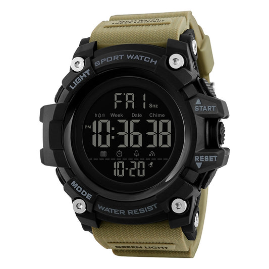 SKMEI 1384 Multifunctional Men Outdoor Fashion Noctilucent Waterproof LED Digital Watch (Khaki) - LED Digital Watches by SKMEI | Online Shopping UK | buy2fix