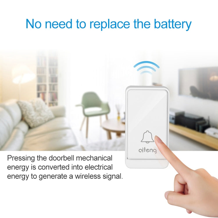 AITENG V026J Wireless Batteryless WIFI Doorbell, UK Plug - Security by AITENG | Online Shopping UK | buy2fix