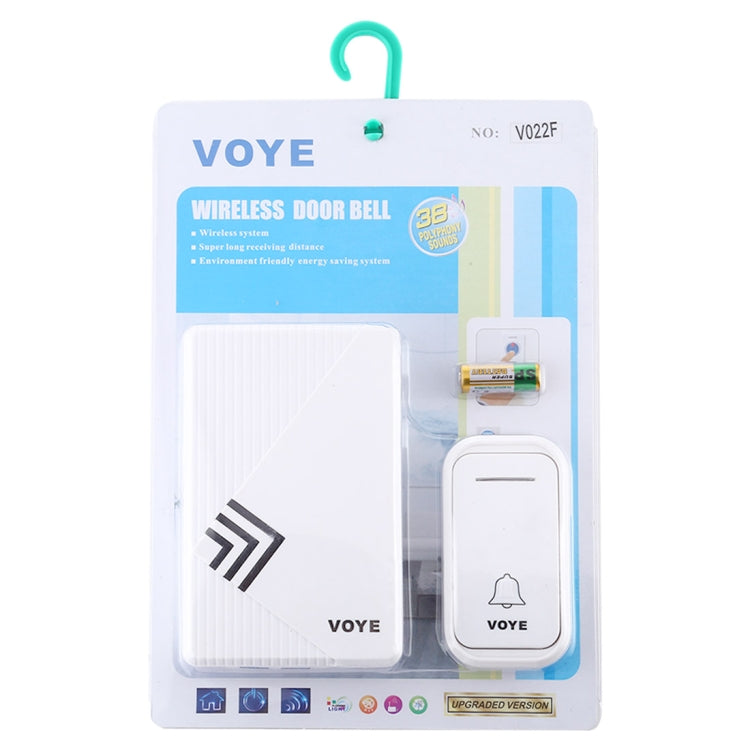 VOYE V022F Home Music Remote Control Wireless Doorbell with 38 Polyphony Sounds (White) - Security by VOYE | Online Shopping UK | buy2fix