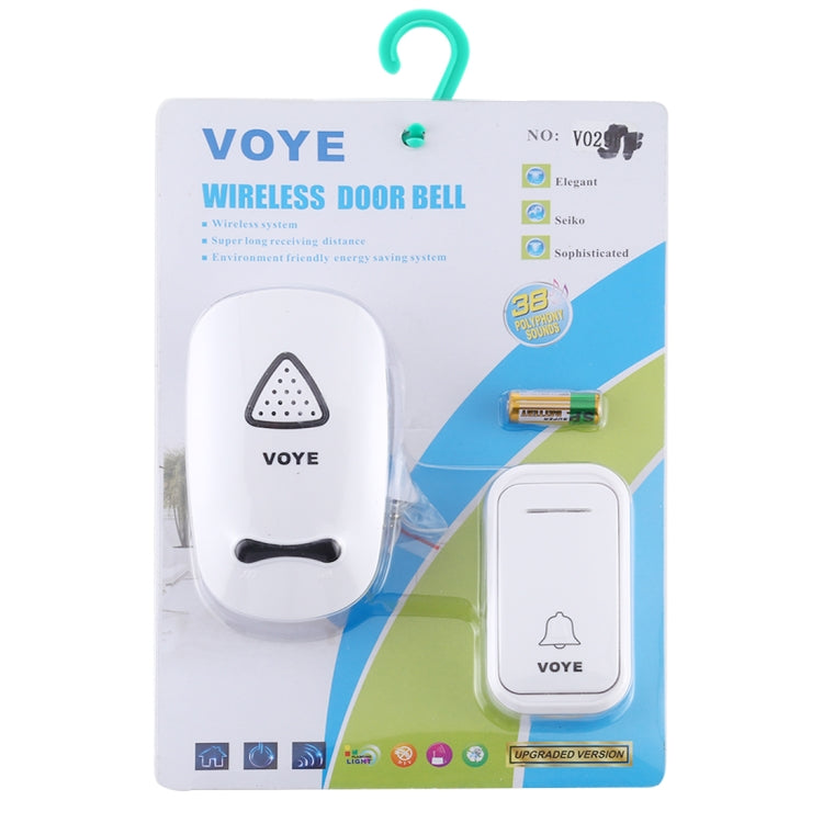 VOYE V025F Home Music Remote Control Wireless Doorbell with 38 Polyphony Sounds, US Plug(White) - Wireless Doorbell by VOYE | Online Shopping UK | buy2fix