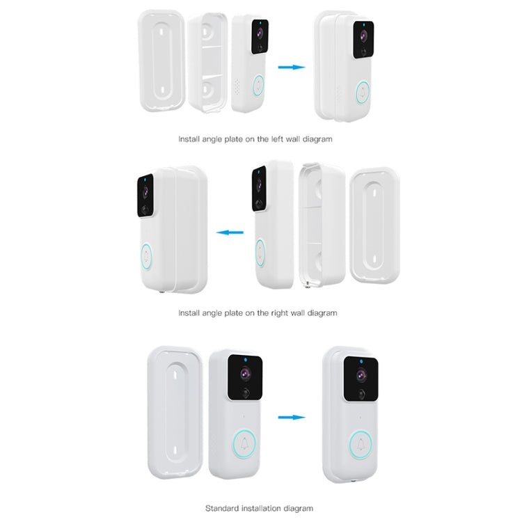 Anytek B60 720P Smart WiFi Video Visual Doorbell, Support APP Remote & PIR Detection & TF Card(White) - Security by Anytek | Online Shopping UK | buy2fix