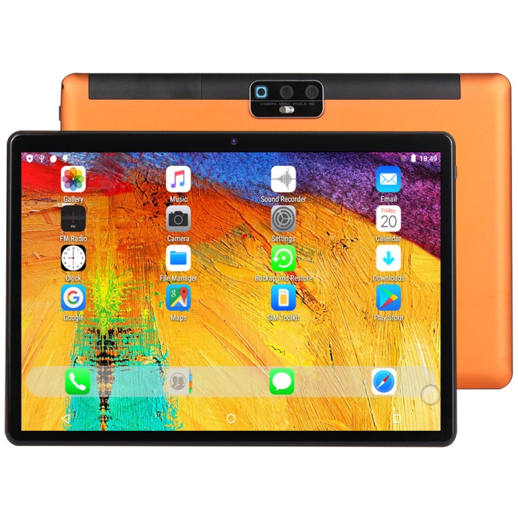 BDF H1 3G Phone Call Tablet PC, 10.1 inch, 2GB+32GB, Android 9.0, MTK8321 Octa Core Cortex-A7, Support Dual SIM & Bluetooth & WiFi & GPS, EU Plug(Orange) - BDF by BDF | Online Shopping UK | buy2fix