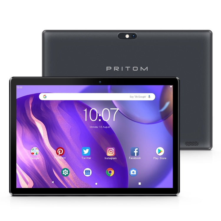 Pritom M10 WiFi Tablet, 10.1 inch, 2GB+32GB, Android 10 SC7731E Quad Core 1.3GHz CPU, Support 2.4G WiFi / Bluetooth, Global Version with Google Play, US Plug(Dark Gray) - Other by PRITOM | Online Shopping UK | buy2fix