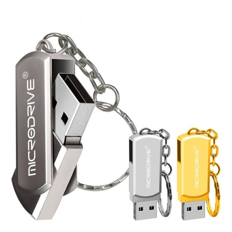 MicroDrive 8GB USB 2.0 Creative Personality Metal U Disk with Keychain (Gold) - USB Flash Drives by MicroDrive | Online Shopping UK | buy2fix