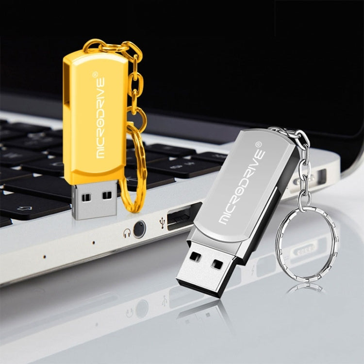 MicroDrive 32GB USB 2.0 Creative Personality Metal U Disk with Keychain (Gold) - USB Flash Drives by MicroDrive | Online Shopping UK | buy2fix