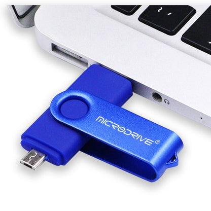 MicroDrive 64GB USB 2.0 Phone and Computer Dual-use Rotary OTG Metal U Disk (Blue) - USB Flash Drives by MicroDrive | Online Shopping UK | buy2fix