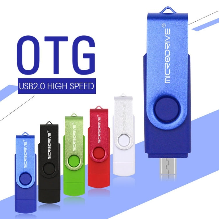 MicroDrive 64GB USB 2.0 Phone and Computer Dual-use Rotary OTG Metal U Disk (Blue) - USB Flash Drives by MicroDrive | Online Shopping UK | buy2fix