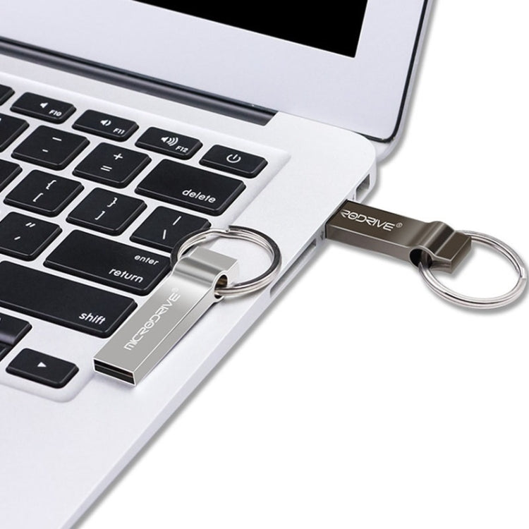 MicroDrive 4GB USB 2.0 Metal Keychain U Disk (Grey) - USB Flash Drives by MicroDrive | Online Shopping UK | buy2fix