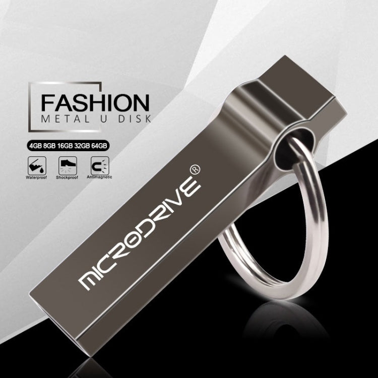 MicroDrive 128GB USB 2.0 Metal Keychain U Disk (Grey) - USB Flash Drives by MicroDrive | Online Shopping UK | buy2fix