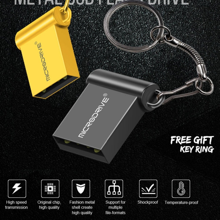 MicroDrive 32GB USB 2.0 Metal Mini USB Flash Drives U Disk (Gold) - USB Flash Drives by MicroDrive | Online Shopping UK | buy2fix