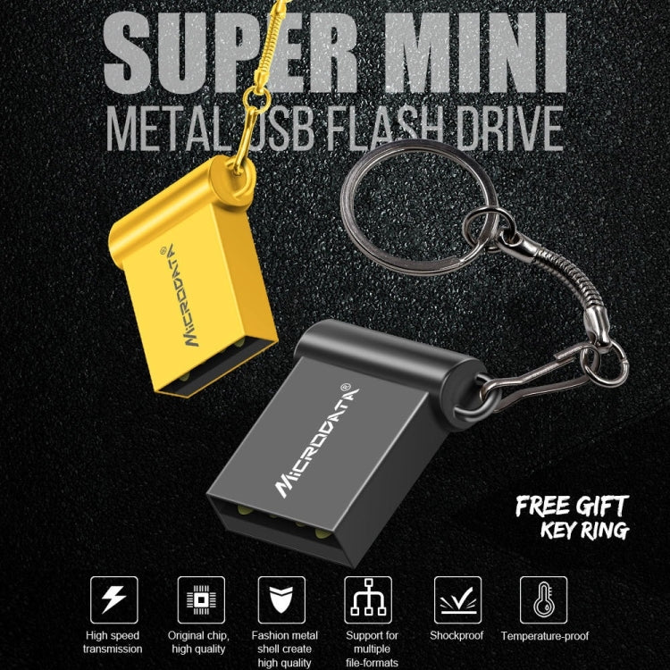 MiCRODATA 16GB USB 2.0 Computer and Car Two-use Mini U Disk (Black) - USB Flash Drives by MiCRODATA | Online Shopping UK | buy2fix