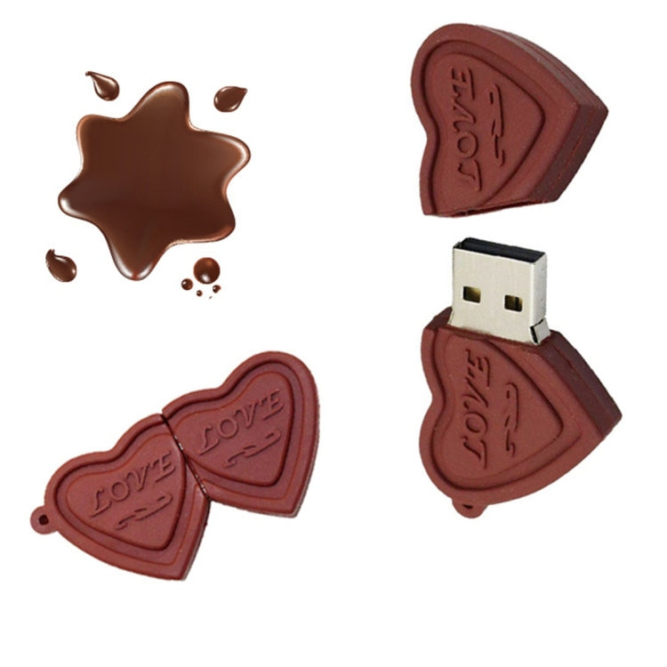 MicroDrive 64GB USB 2.0 Creative Heart Chocolate U Disk - USB Flash Drives by MicroDrive | Online Shopping UK | buy2fix