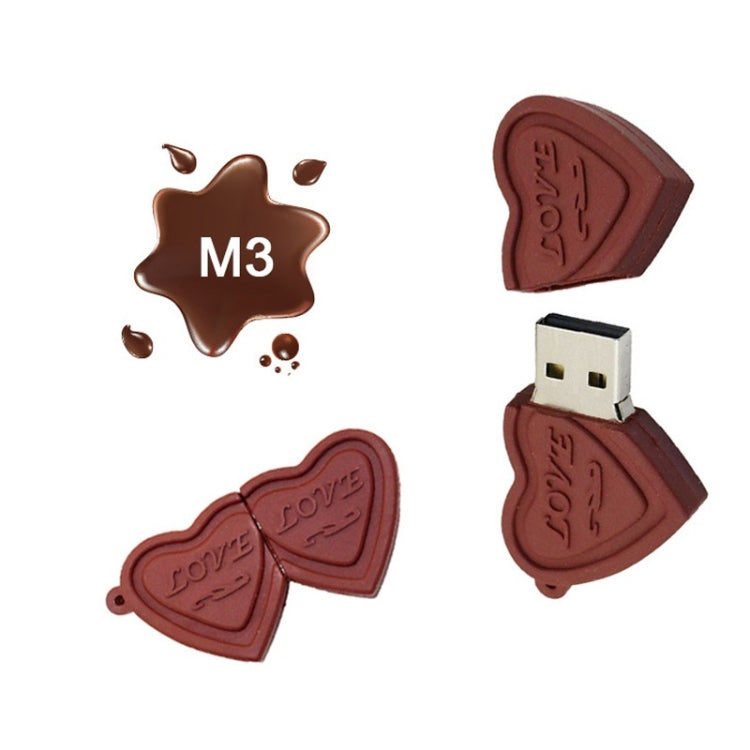 MicroDrive 64GB USB 2.0 Creative Heart Chocolate U Disk - USB Flash Drives by MicroDrive | Online Shopping UK | buy2fix