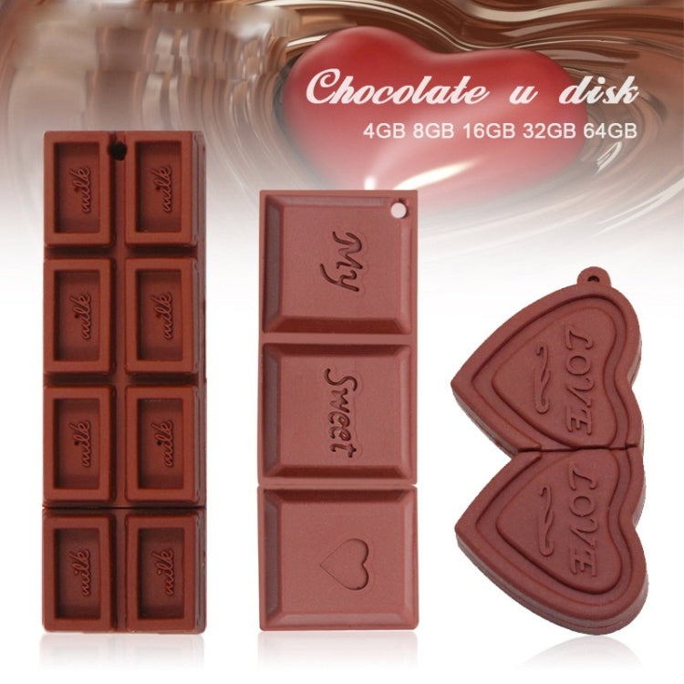 MicroDrive 64GB USB 2.0 Creative Heart Chocolate U Disk - USB Flash Drives by MicroDrive | Online Shopping UK | buy2fix