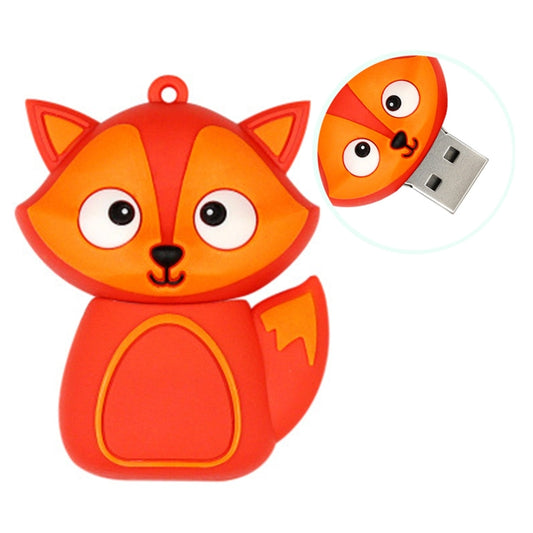 MicroDrive 128GB USB 2.0 Creative Cute Fox U Disk - USB Flash Drives by MicroDrive | Online Shopping UK | buy2fix